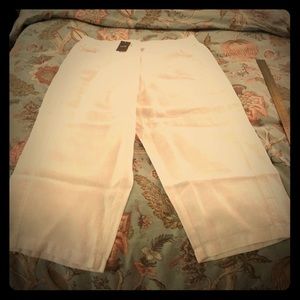 J Jill NWT 1X white linen cropped pants